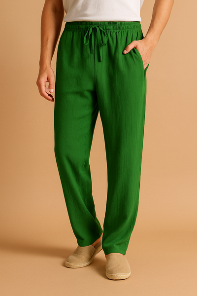 Pantalones de algodón ligeros, transpirables y holgados para hombre.