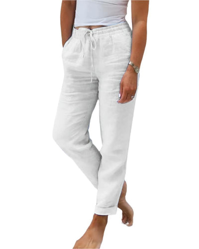 Pantalon droit taille haute pour femme