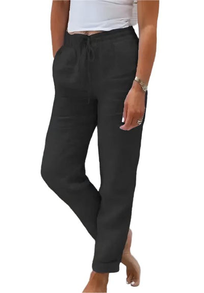 Pantalon droit taille haute pour femme