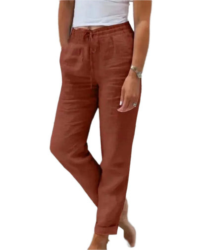 Pantalon droit taille haute pour femme