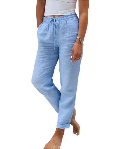 Pantalon droit taille haute pour femme