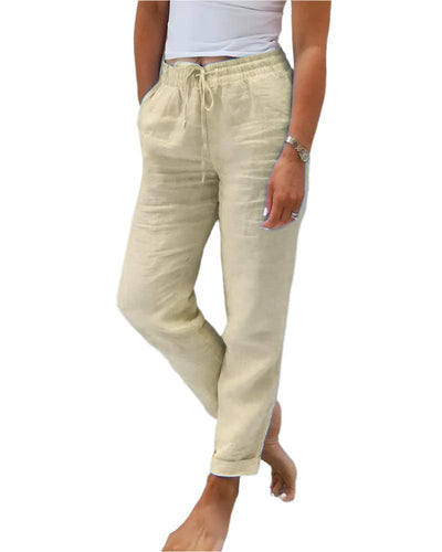 Pantalon droit taille haute pour femme