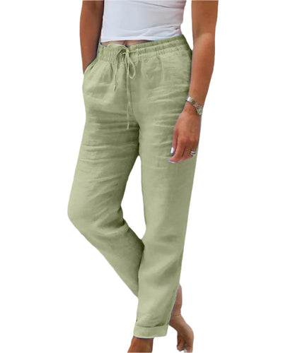 Pantalon droit taille haute pour femme