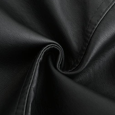 Veste en cuir PU avec cou féminin élevé