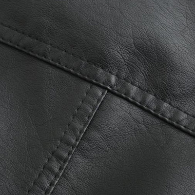 Veste en cuir PU avec cou féminin élevé