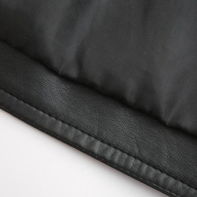 Veste en cuir PU avec cou féminin élevé