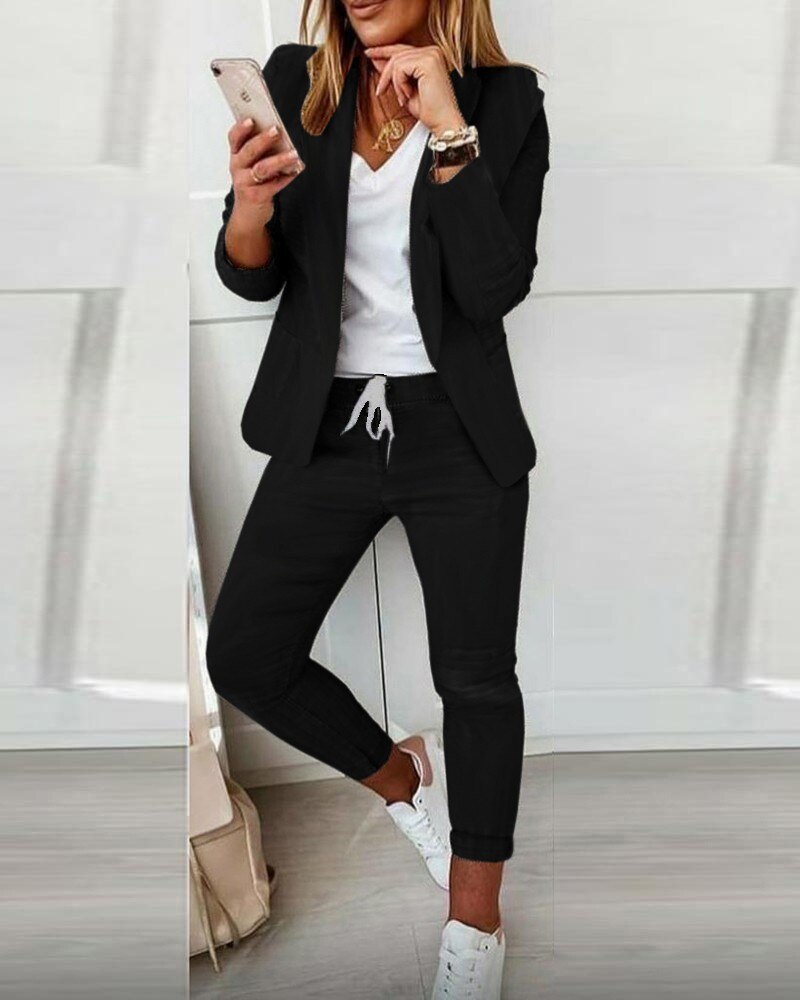 Valor | Blazer ajusté et pantalon confortable à cordon