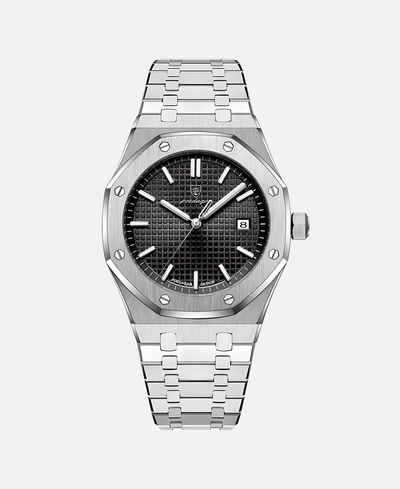 Elegante orologio da polso da uomo da 41 mm con cassa in acciaio inossidabile