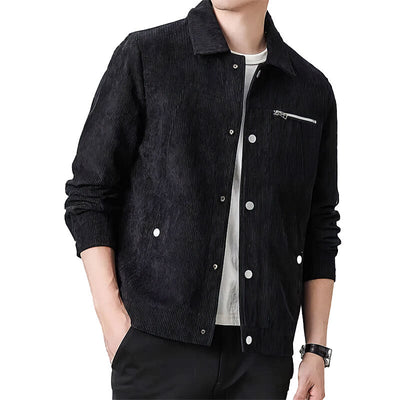 Chaqueta de transición clásica de pana de alta calidad para hombre. 