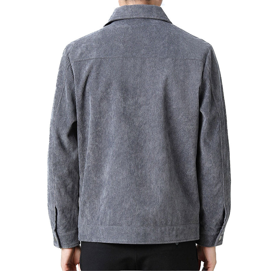 Chaqueta de transición clásica de pana de alta calidad para hombre. 