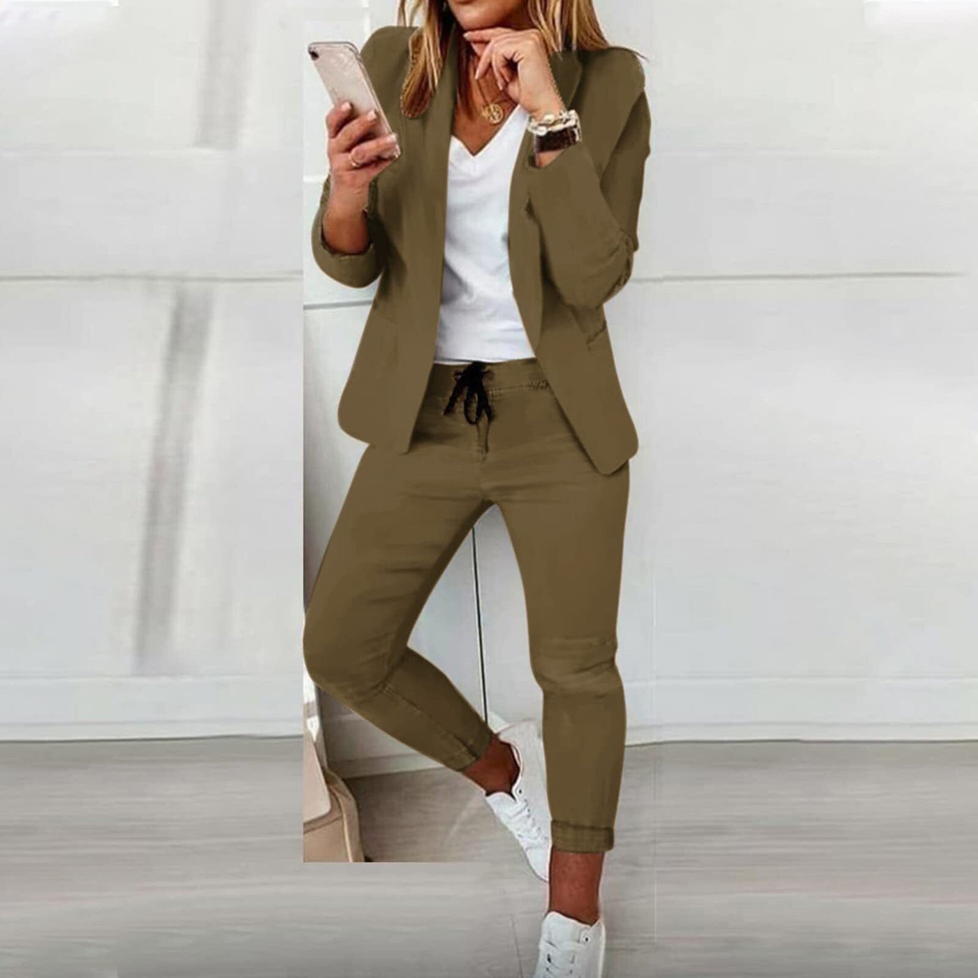 Valor | Blazer ajusté et pantalon confortable à cordon