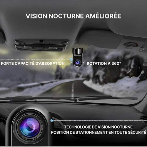 Dashcam auto con telecamera di sorveglianza