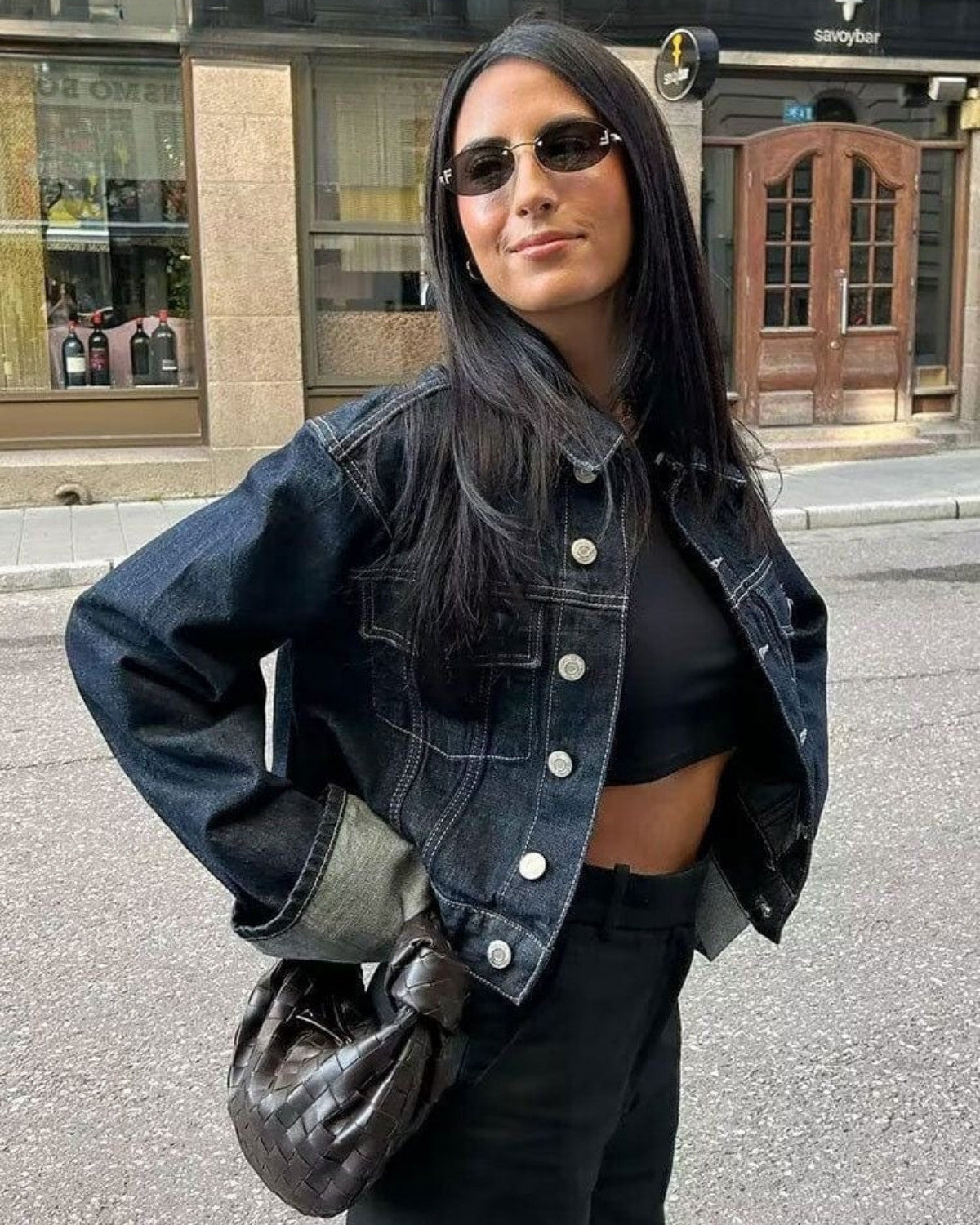 Dos piezas en mezclilla con chaqueta de mezclilla y pantalones largos - mujer