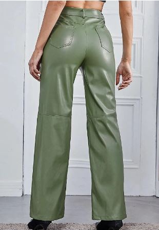 Pantalon en cuir à la mode avec un ajustement confortable pour le printemps - femme