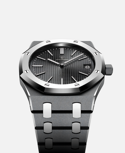 Elegante orologio da polso da uomo da 41 mm con cassa in acciaio inossidabile