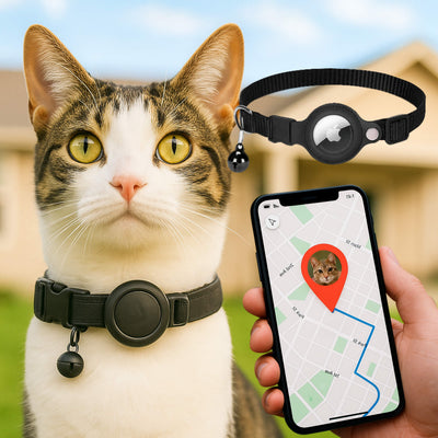 Collare GPS tracker per gatti | Sgancio rapido, design riflettente e resistente per avventure all'aperto in tutta sicurezza
