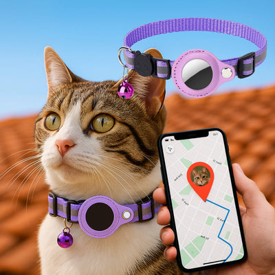 Collare GPS tracker per gatti | Sgancio rapido, design riflettente e resistente per avventure all'aperto in tutta sicurezza