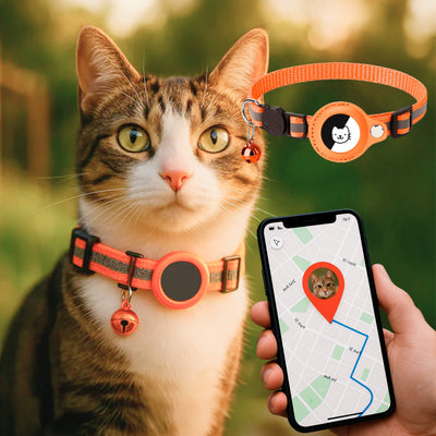 Collare GPS tracker per gatti | Sgancio rapido, design riflettente e resistente per avventure all'aperto in tutta sicurezza