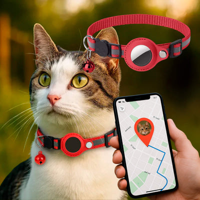 Collare GPS tracker per gatti | Sgancio rapido, design riflettente e resistente per avventure all'aperto in tutta sicurezza