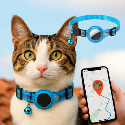 Collare GPS tracker per gatti | Sgancio rapido, design riflettente e resistente per avventure all'aperto in tutta sicurezza