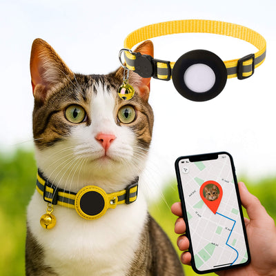 Collare GPS tracker per gatti | Sgancio rapido, design riflettente e resistente per avventure all'aperto in tutta sicurezza