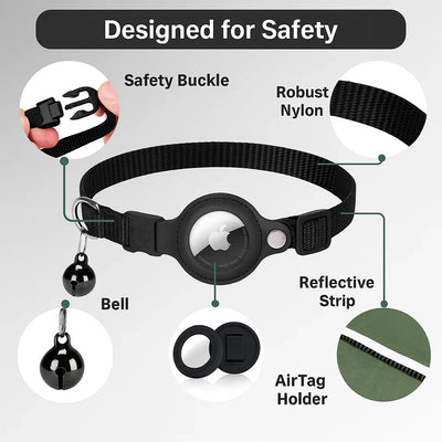 Collare GPS tracker per gatti | Sgancio rapido, design riflettente e resistente per avventure all'aperto in tutta sicurezza