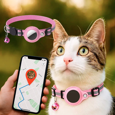 Collare GPS tracker per gatti | Sgancio rapido, design riflettente e resistente per avventure all'aperto in tutta sicurezza