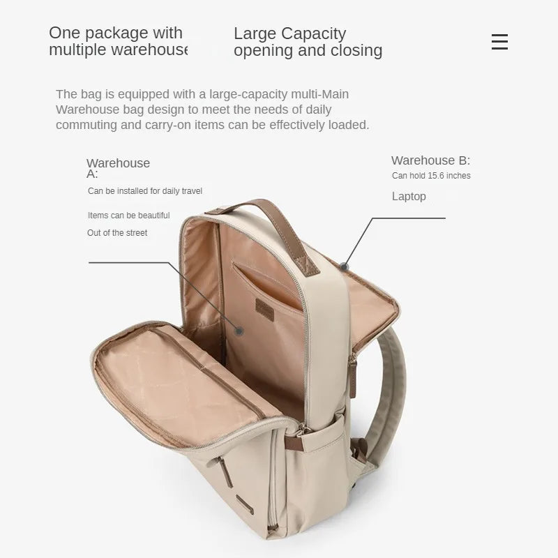 Luxetravel - Zaino di lusso - Adatto al computer portatile - Dimensioni compatte