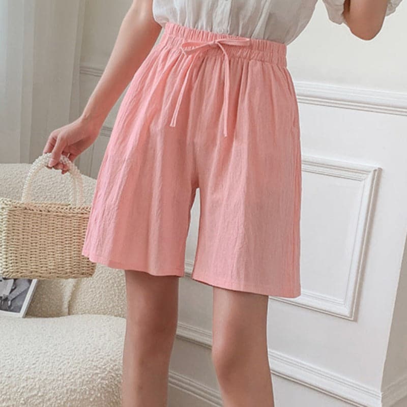 Pantaloncini da donna al ginocchio - Vestibilità rilassata - Vita elasticizzata - Fibre naturali traspiranti