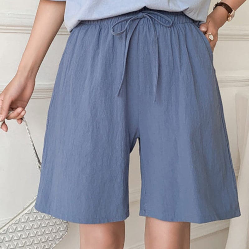 Pantaloncini da donna al ginocchio - Vestibilità rilassata - Vita elasticizzata - Fibre naturali traspiranti