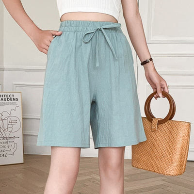 Pantaloncini da donna al ginocchio - Vestibilità rilassata - Vita elasticizzata - Fibre naturali traspiranti