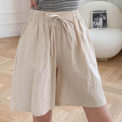 Pantaloncini da donna al ginocchio - Vestibilità rilassata - Vita elasticizzata - Fibre naturali traspiranti