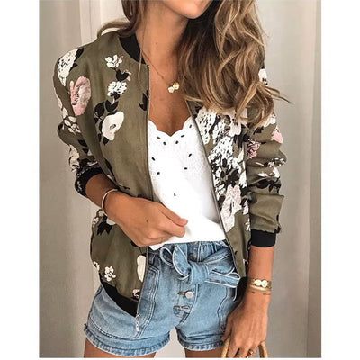 Bomber con motivo floreale