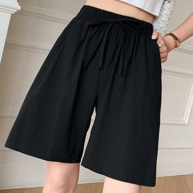 Pantaloncini da donna al ginocchio - Vestibilità rilassata - Vita elasticizzata - Fibre naturali traspiranti