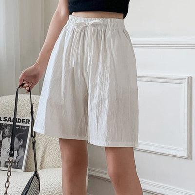 Pantaloncini da donna al ginocchio - Vestibilità rilassata - Vita elasticizzata - Fibre naturali traspiranti