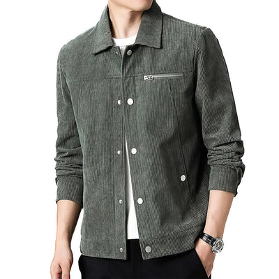 Chaqueta de transición clásica de pana de alta calidad para hombre. 
