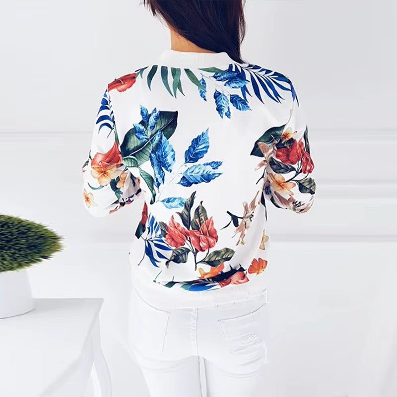 Bomber con motivo floreale