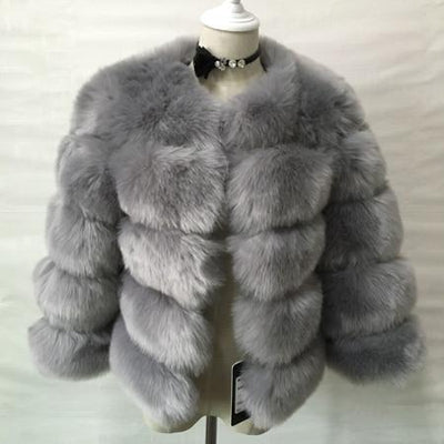 Manteau en fausse fourrure pour femme