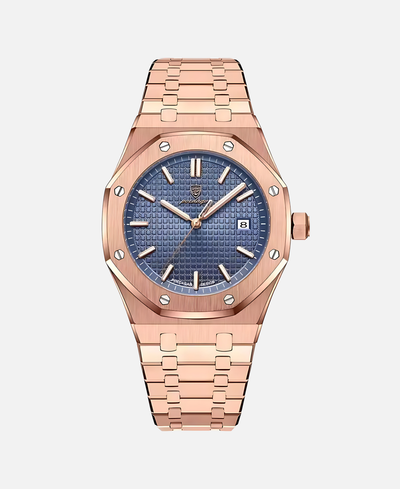 Elegante orologio da polso da uomo da 41 mm con cassa in acciaio inossidabile