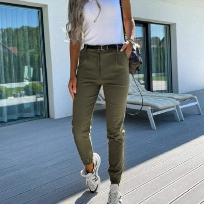 Pantalones deportivos ajustados de cintura alta