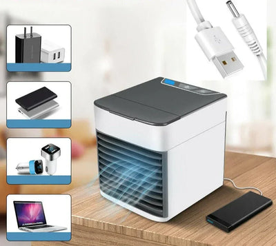 Mini climatiseur portable - Refroidit, humidifie et nettoie - Refroidisseur d'air USB 3 en 1