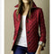Elegante giacca a quadri da donna con collo a revers