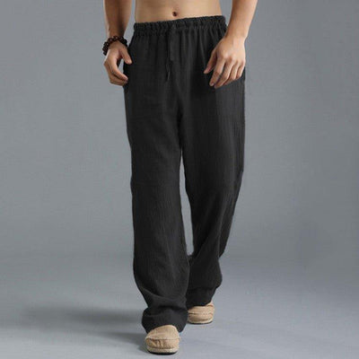 Pantalones de algodón ligeros, transpirables y holgados para hombre.