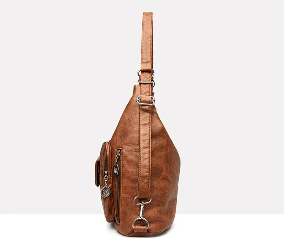 Odalis - sac à main en cuir avec plusieurs poches