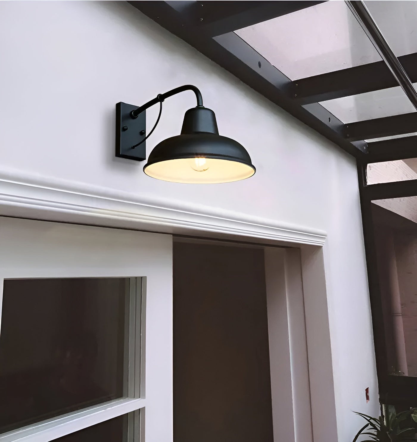 Aplique de pasillo Fer - Lámpara de granero antigua - Lámpara de pared industrial negra