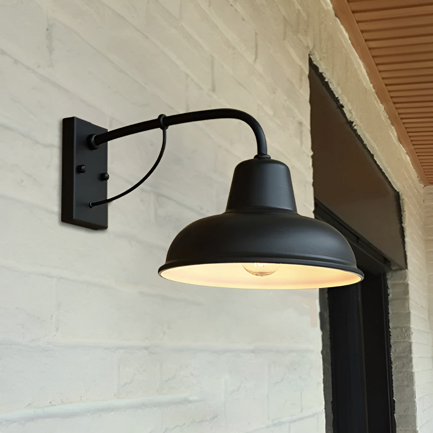 Aplique de pasillo Fer - Lámpara de granero antigua - Lámpara de pared industrial negra