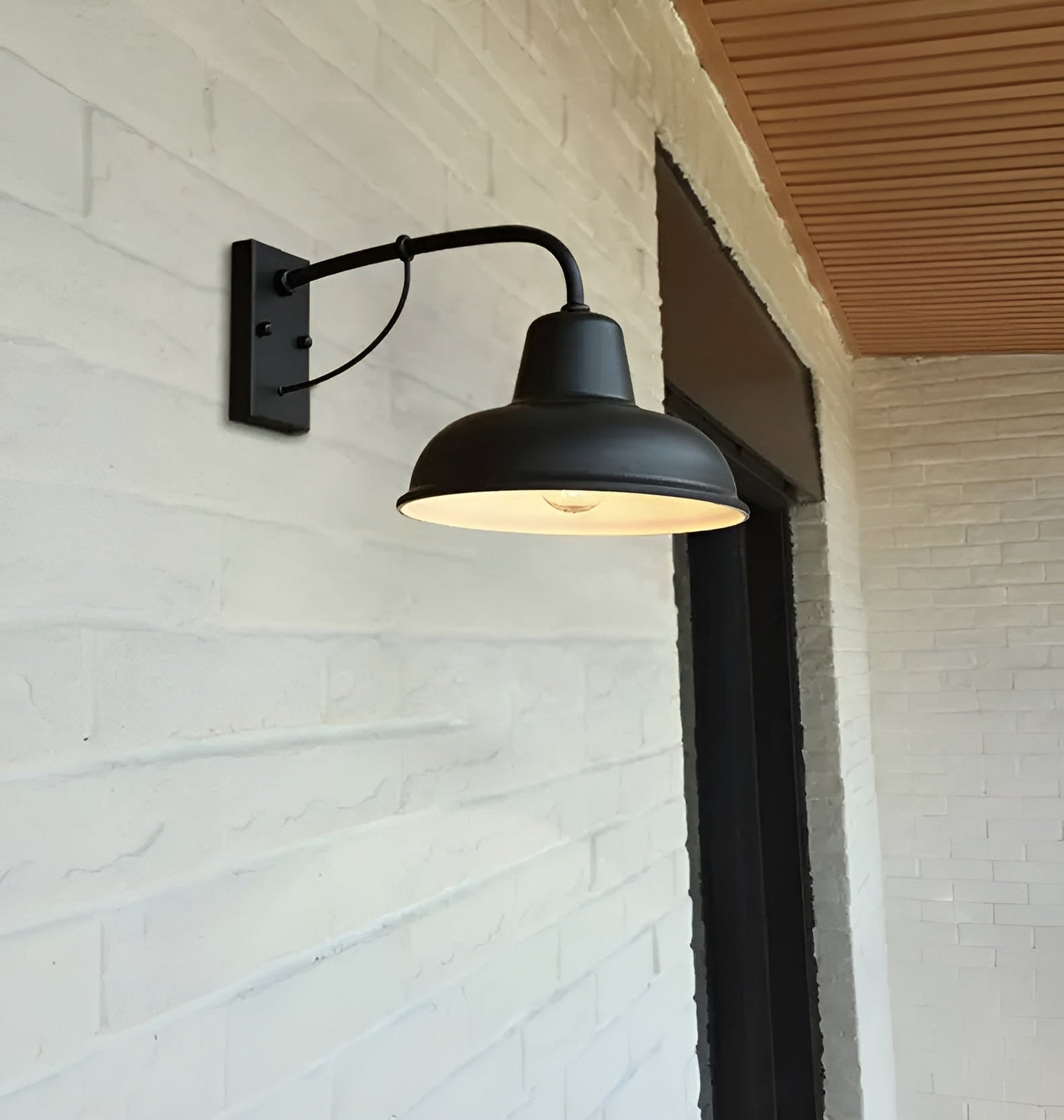 Aplique de pasillo Fer - Lámpara de granero antigua - Lámpara de pared industrial negra