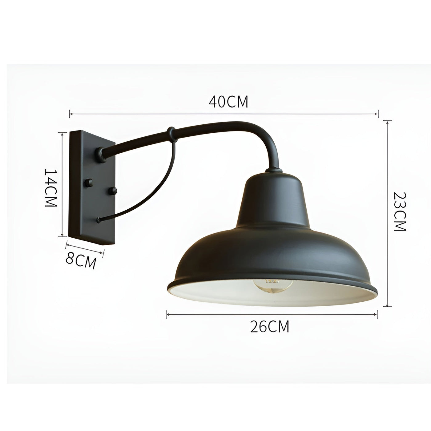 Aplique de pasillo Fer - Lámpara de granero antigua - Lámpara de pared industrial negra