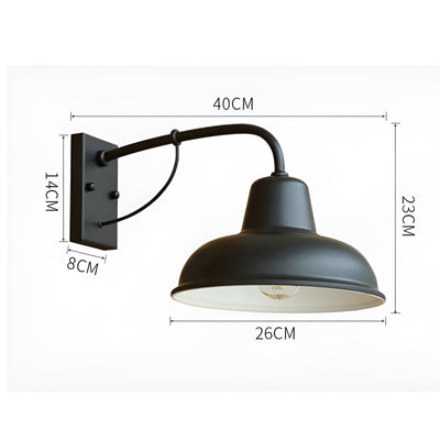 Aplique de pasillo Fer - Lámpara de granero antigua - Lámpara de pared industrial negra