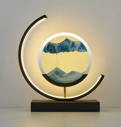 Sandscape - Lámpara LED de arena líquida 3D con luz nocturna de arenas movedizas